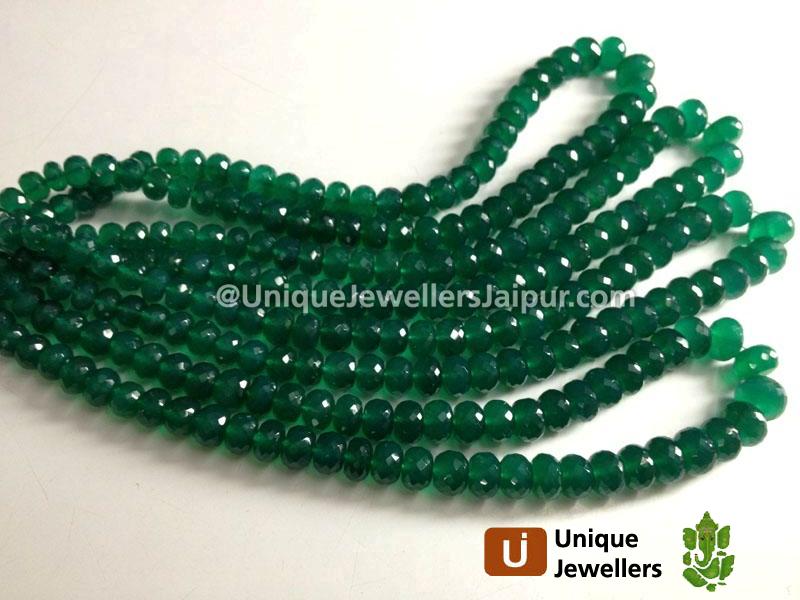 Green Onyx Micro Faceted Roundelle Beads